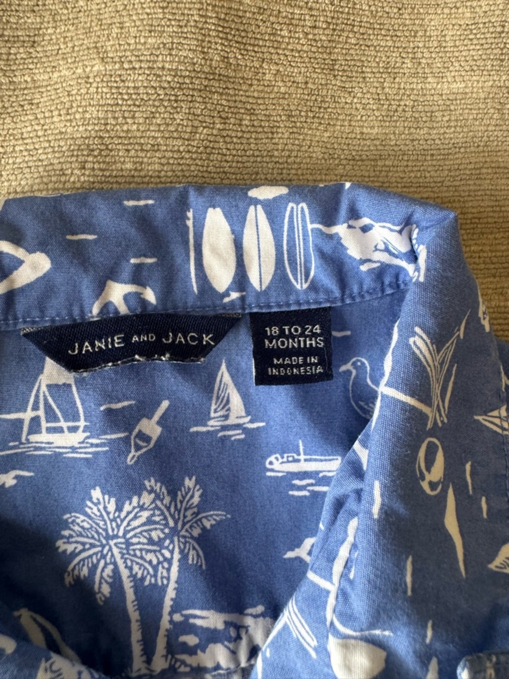 Janie and Jack Toddler Hawaiian Shirts Bundle 18-24M Tropical Linen Button Up - Picture 6 of 11